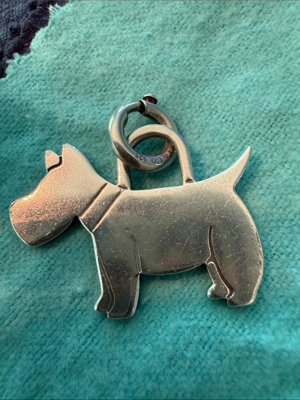 Authentic Tiffany & Co. Sterling Silver Retired Scottie Dog Charm 925 Jump Ring - Picture 3 of 4